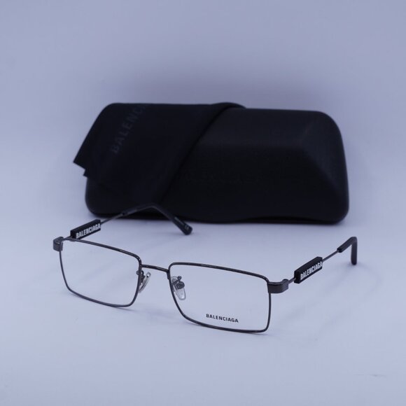 Balenciaga BB0118O 001 Rectangle Eyeglasses 56mm - Dark Grey - Picture 5 of 11